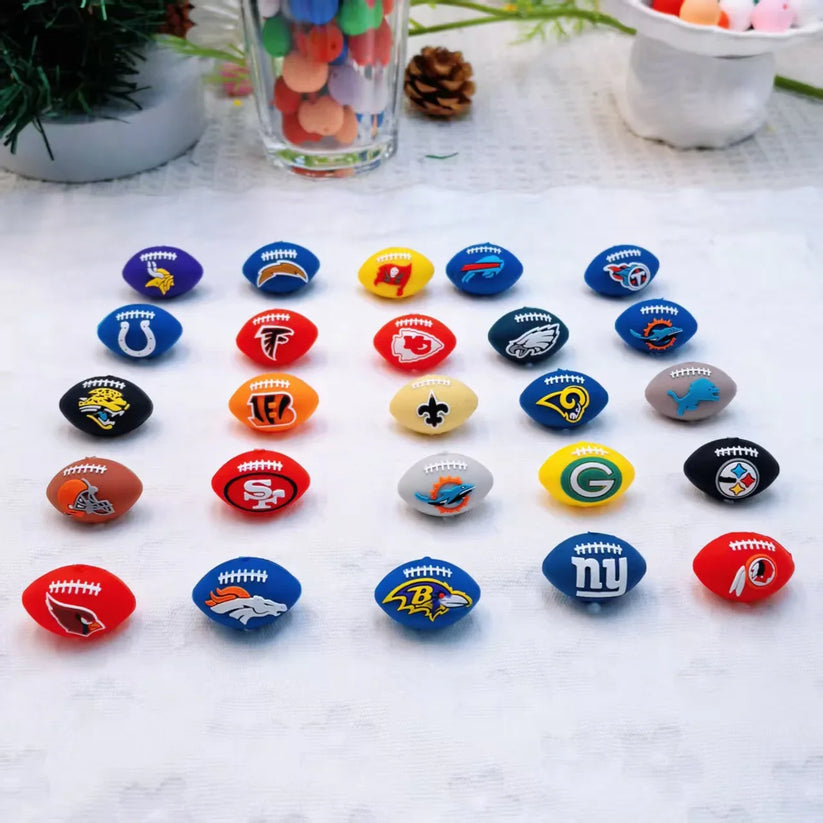 PREMIUM NFL X PIT Football 3D Silicone Focal Beads NDT NHM 271125