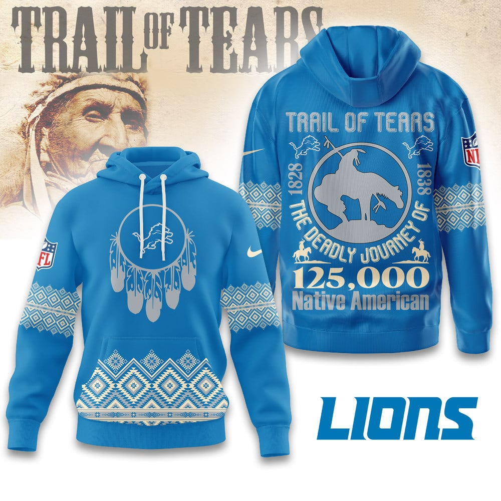 Premium NFL X DET Trail of Tears 3D Shirt NDT NHM2511