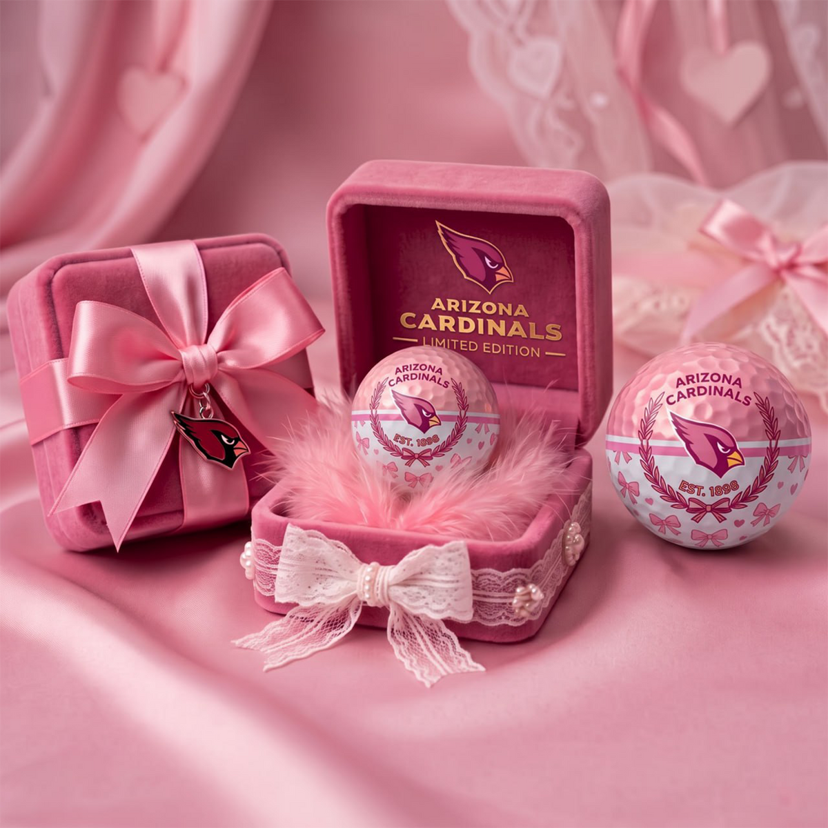 AC x NFL Coquette Pink Velvet Golf Ball Gift Set