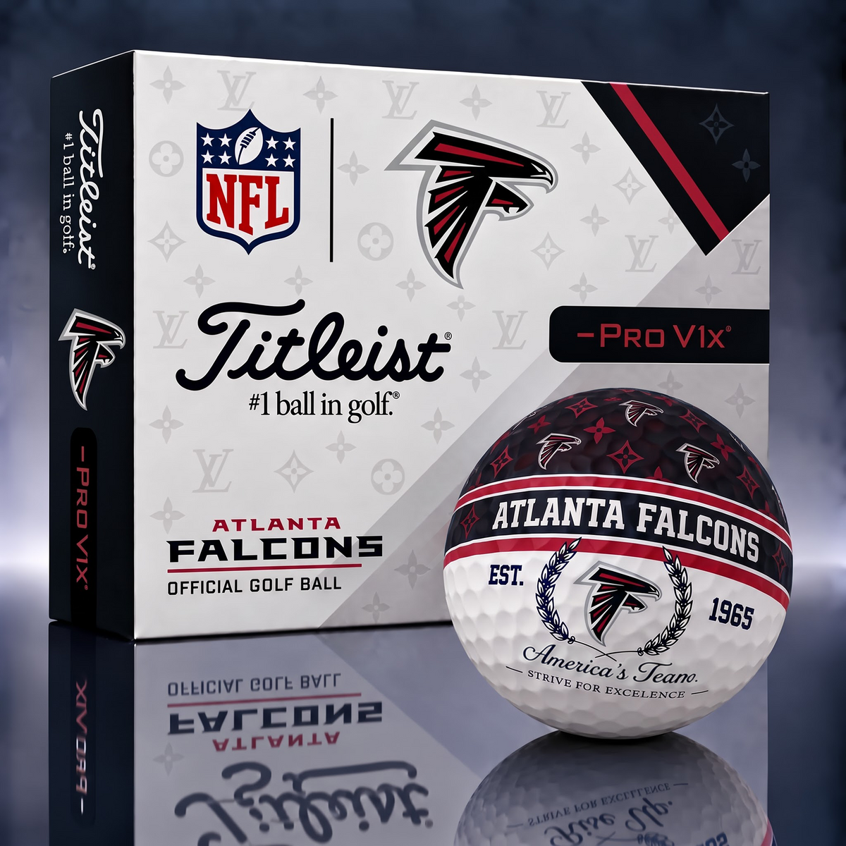 AF x NFL Custom LV x Titleist Pro V1 Golf Balls Set