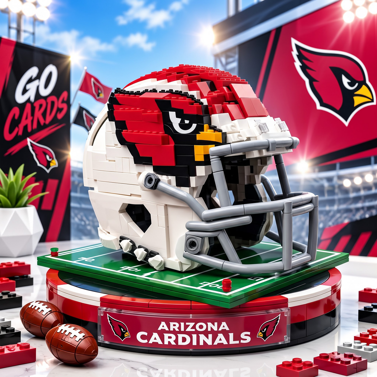 ARI X Premium NFL Football Helmet Building Block Set