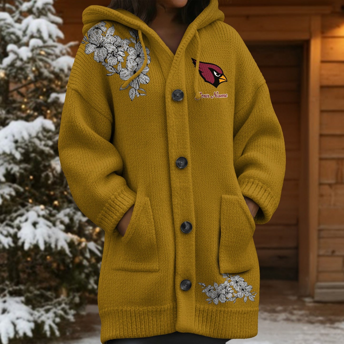 ARI x NFL Women's Casual Knitted Hooded Cardigan DATND TANTD 211125