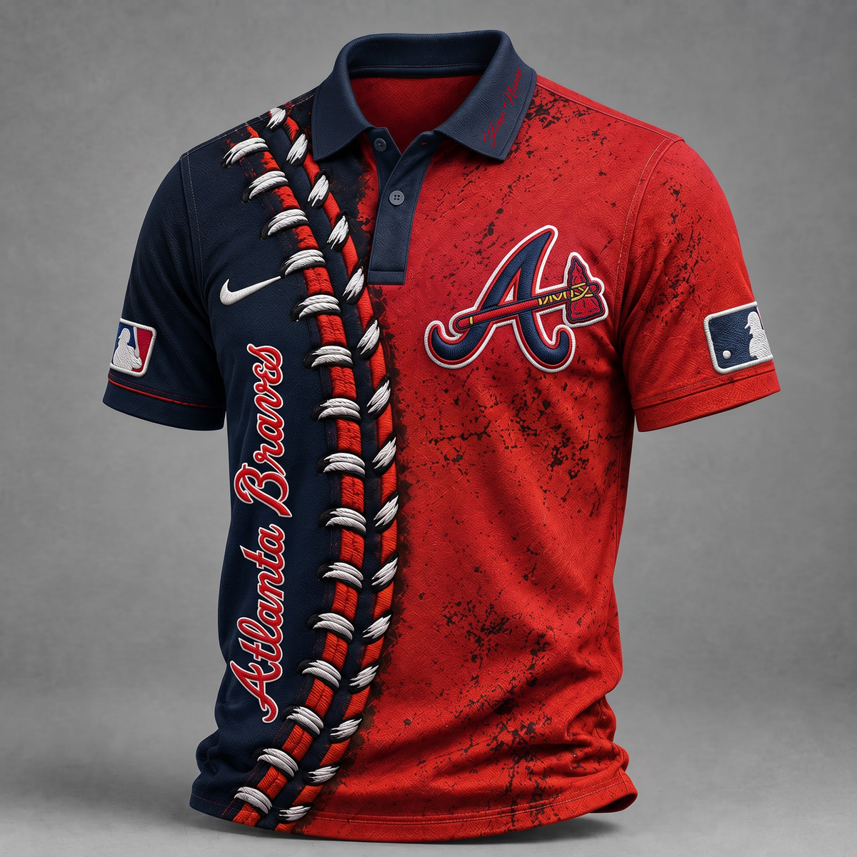 ATL X Premium MLB Baseball Stitch Polo Shirt