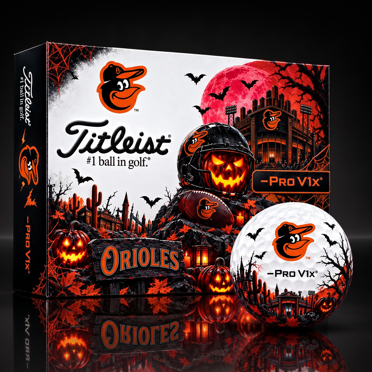 BAL X MLB Spooky Halloween Golf Balls - Titleist Pro V1 Set