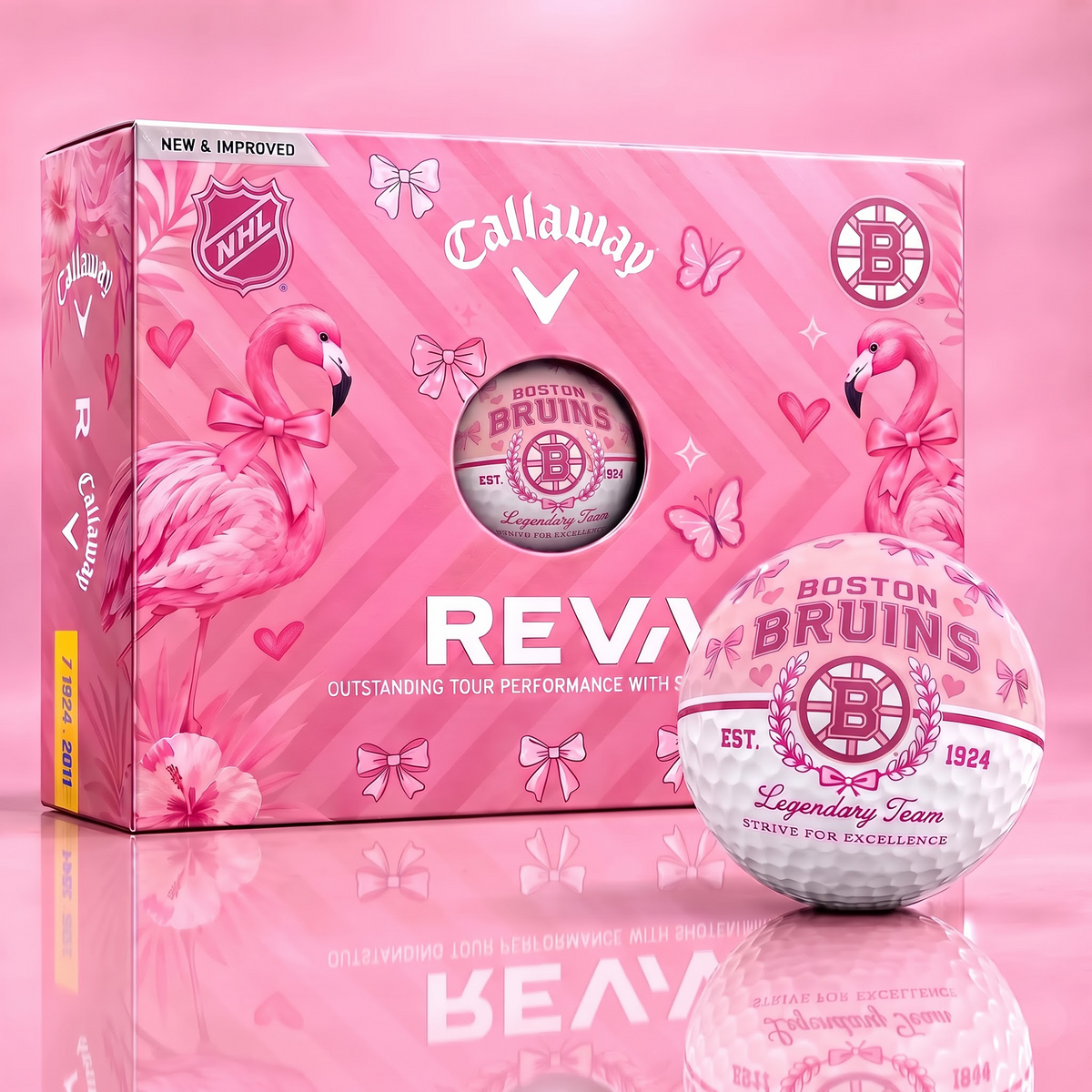 BB x Custom NHL Pink Coquette Ladies Golf Balls