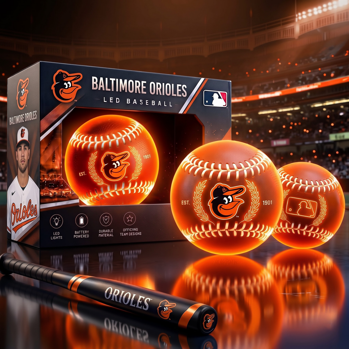 BO x Custom MLB Light-Up LED Baseball Gift Set