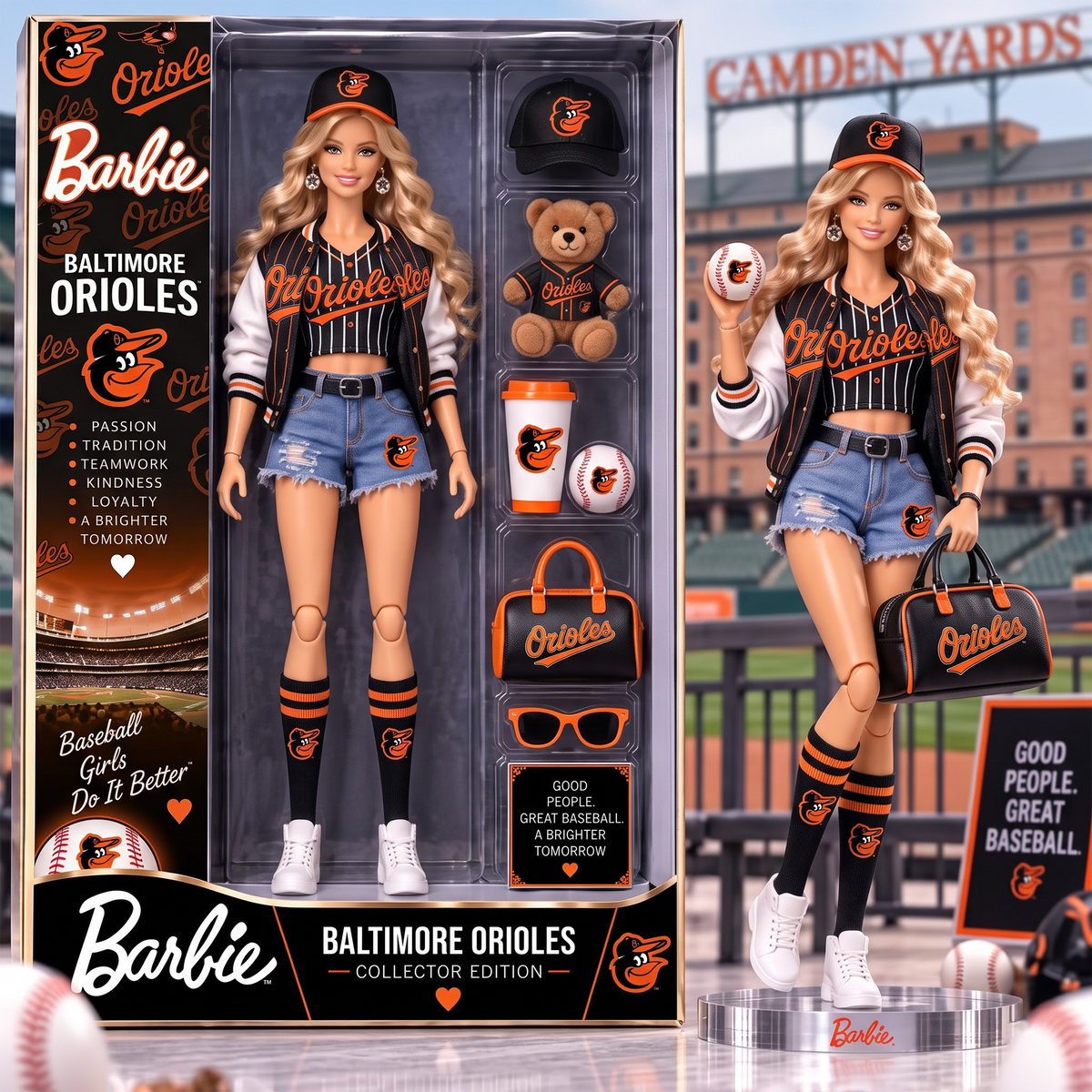 BO x Personalized MLB Barbie Acrylic Block Plaque Figure Set