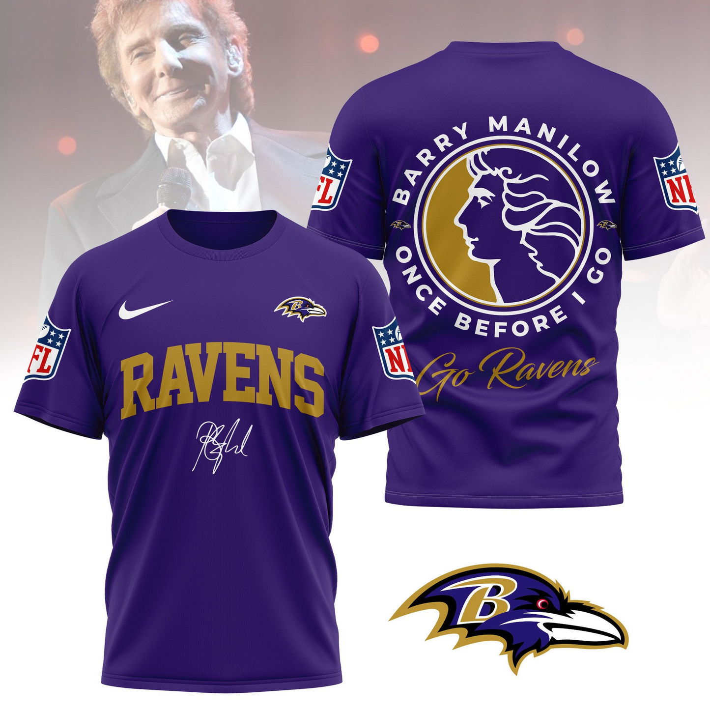 BR Premium NFL Barry Manilow Fan Shirt DDT CTND