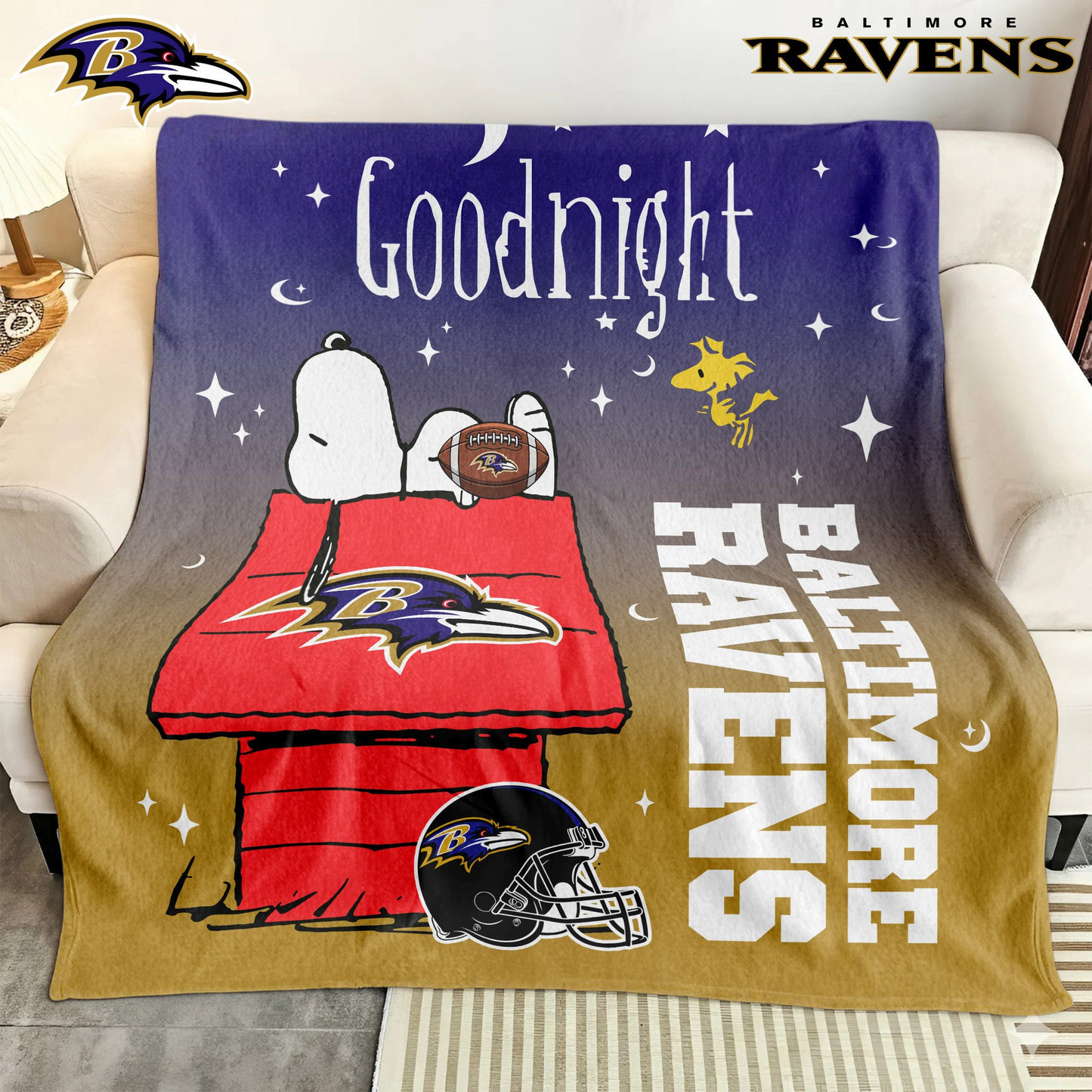 BR Premium NFL Snoopy Fan Blanket DDT NTL