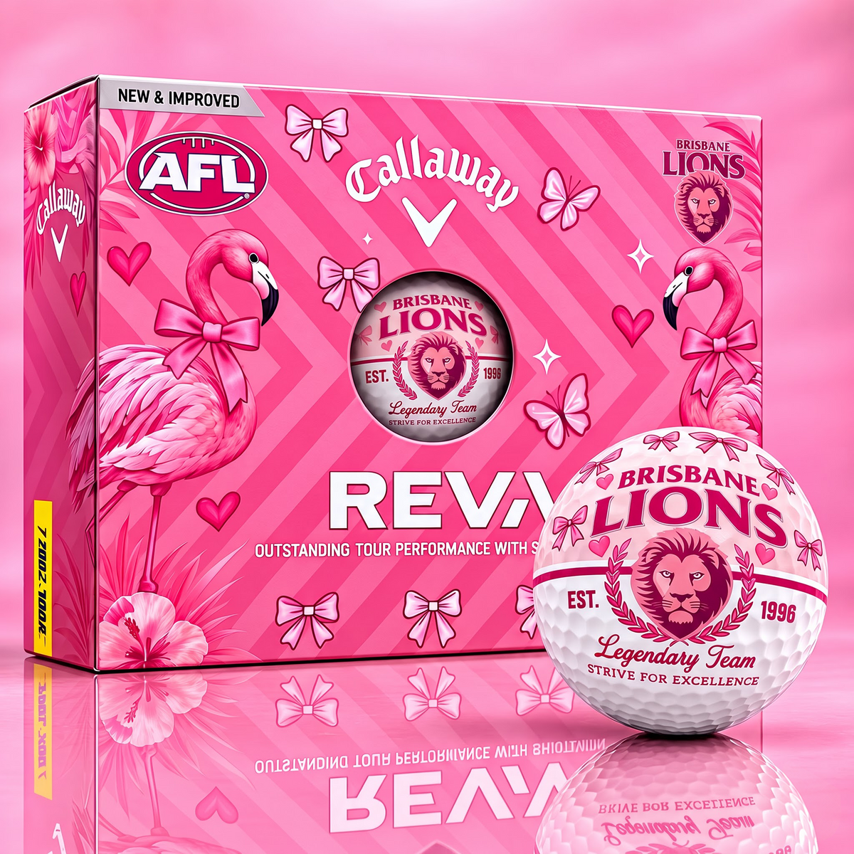 BRI X Custom AFL Pink Coquette Ladies Golf Balls