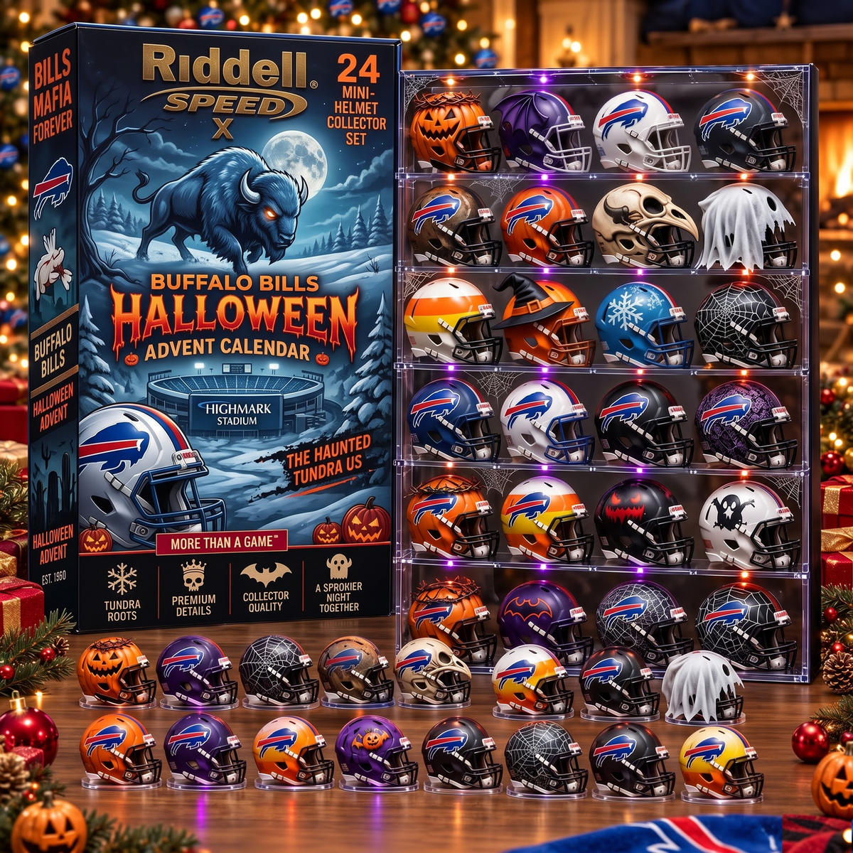 BUF X NFL Halloween Advent Calendar – 24 Mini Helmet Collector Set