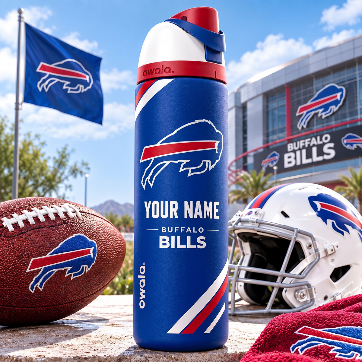 BUF X Premium NFL Owala Water Bottle