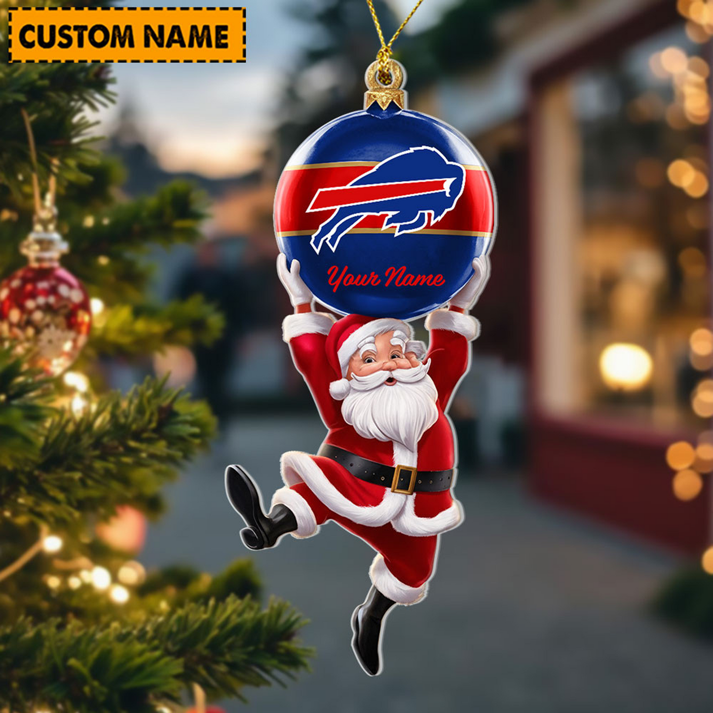 BUF x Personalized NFL Acrylic Ornament Christmas DATND TANTD