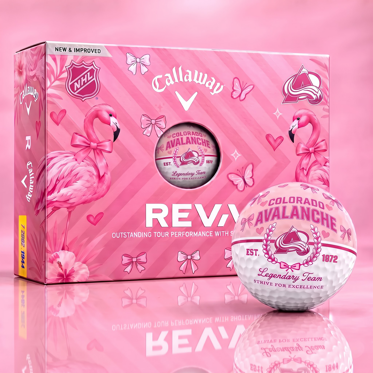 CA x Custom NHL Pink Coquette Ladies Golf Balls