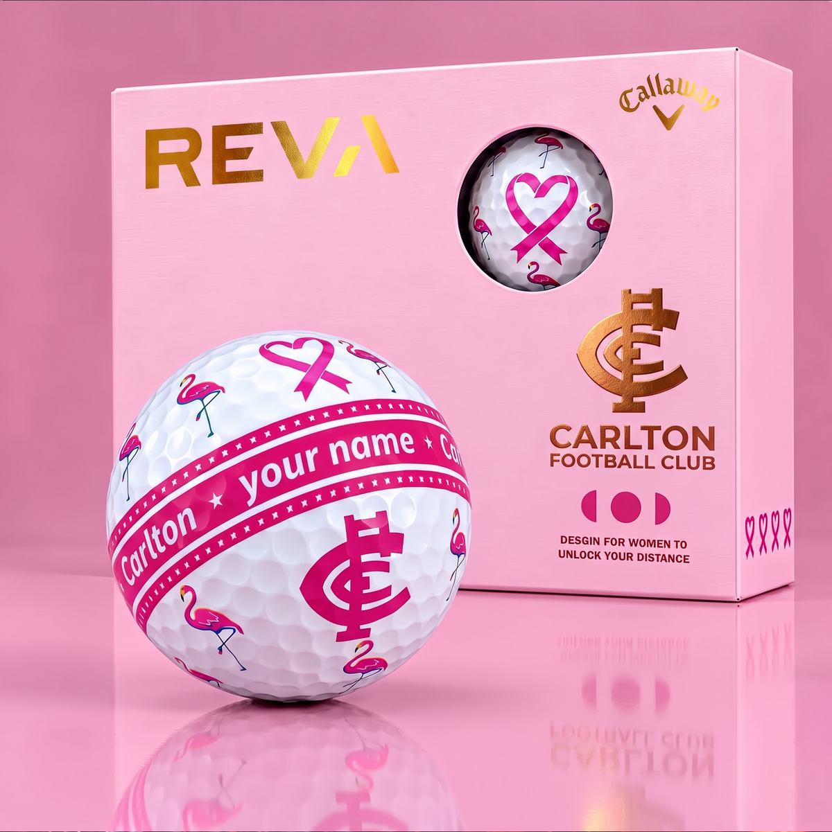 CALLAWAY REVA X PREMIUM AFL CAR DELUXE PERSONALIZED GOLF BALL FOR WOMEN TOURNAMENT LIMITED EDITION
