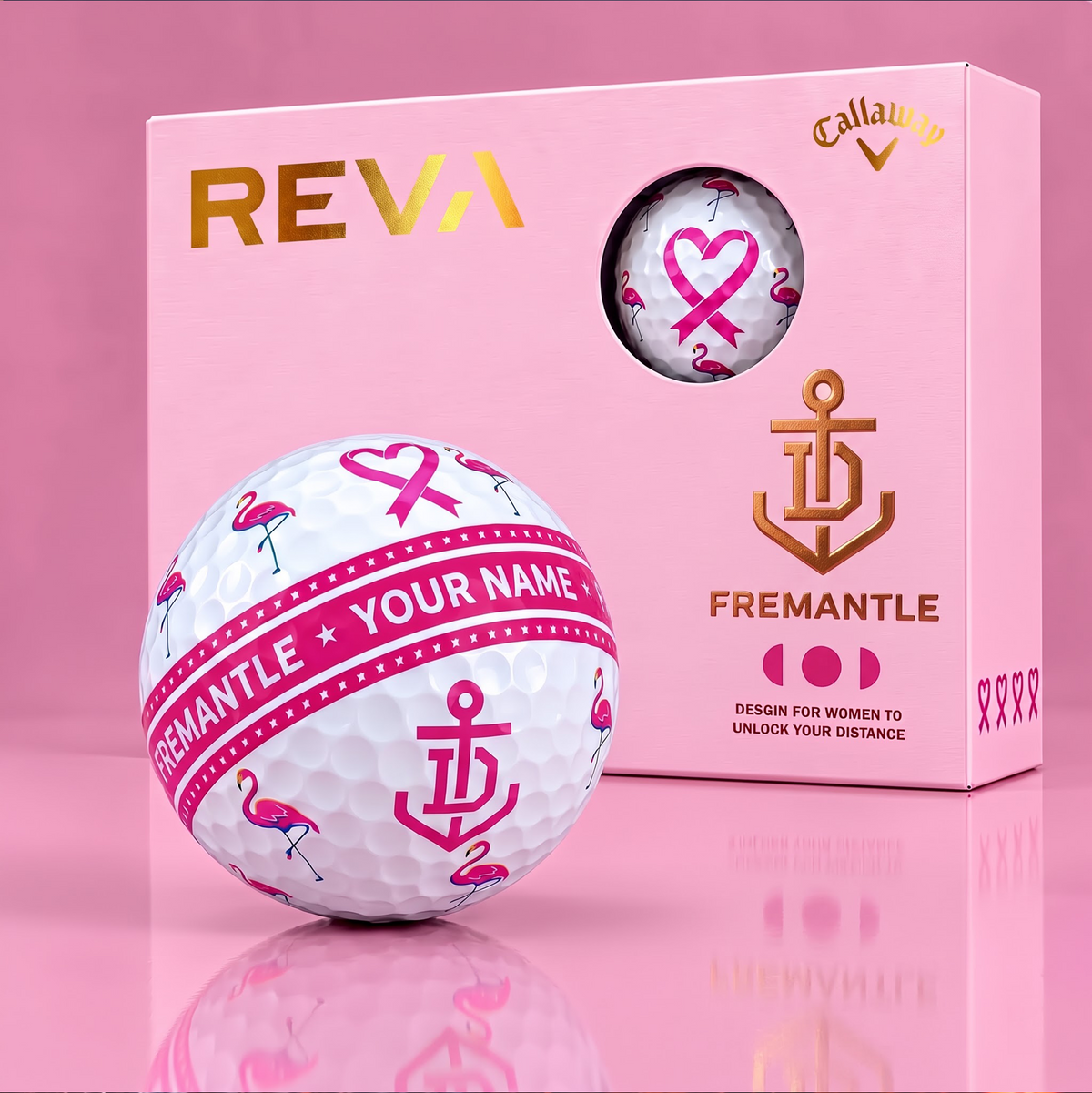 CALLAWAY REVA X PREMIUM AFL FRE DELUXE PERSONALIZED GOLF BALL FOR WOMEN TOURNAMENT LIMITED EDITION