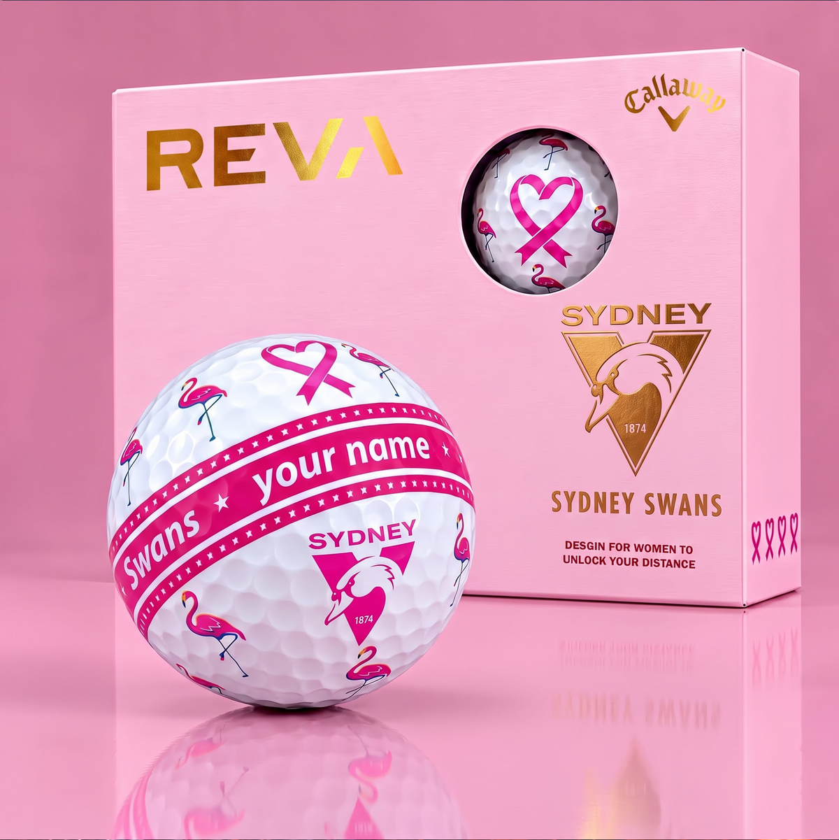 CALLAWAY REVA X PREMIUM AFL SS DELUXE PERSONALIZED GOLF BALL FOR WOMEN TOURNAMENT LIMITED EDITION