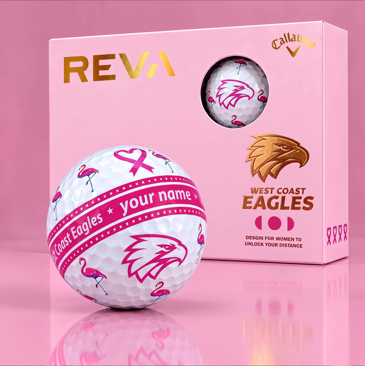 CALLAWAY REVA X PREMIUM AFL WCE DELUXE PERSONALIZED GOLF BALL FOR WOMEN TOURNAMENT LIMITED EDITION
