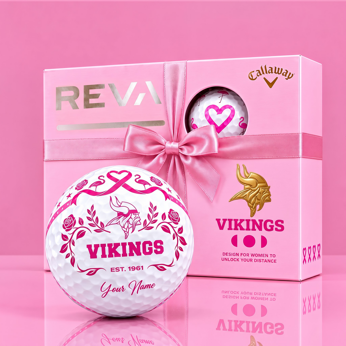 CALLAWAY REVA X SIGNATURE NFL MV LUXURY PERSONALIZED GOLF BALL FOR WOMEN TOURNAMENT LIMITED EDITION V3