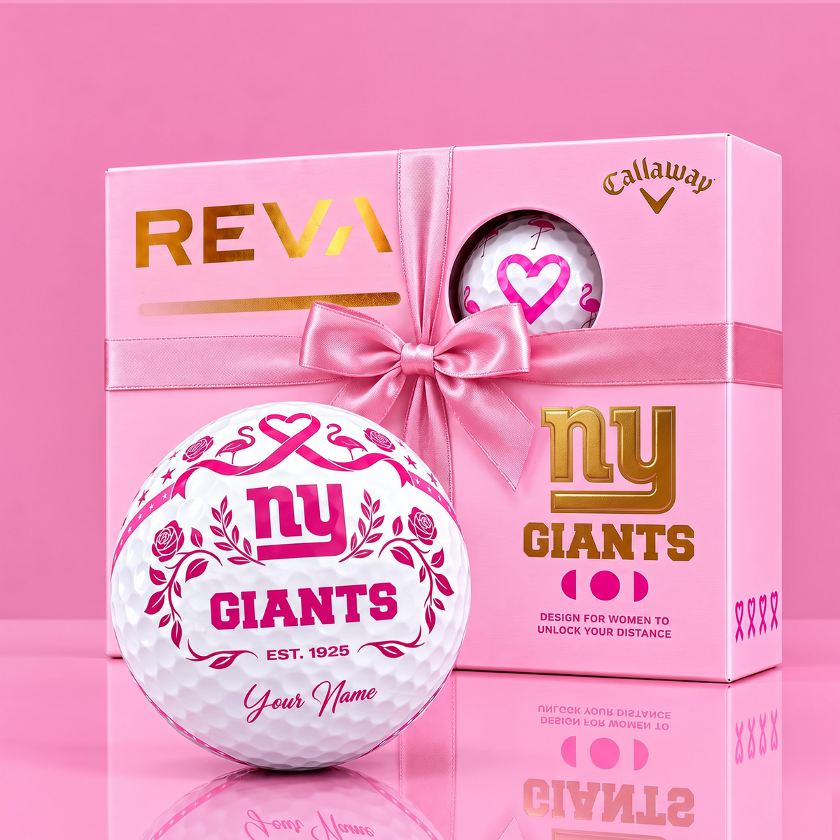 CALLAWAY REVA X SIGNATURE NFL NYG LUXURY PERSONALIZED GOLF BALL FOR WOMEN TOURNAMENT LIMITED EDITION V3