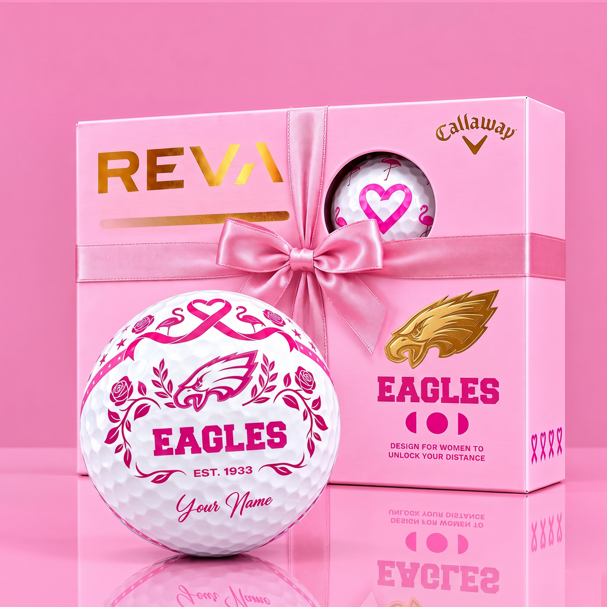 CALLAWAY REVA X SIGNATURE NFL PE LUXURY PERSONALIZED GOLF BALL FOR WOMEN TOURNAMENT LIMITED EDITION V3