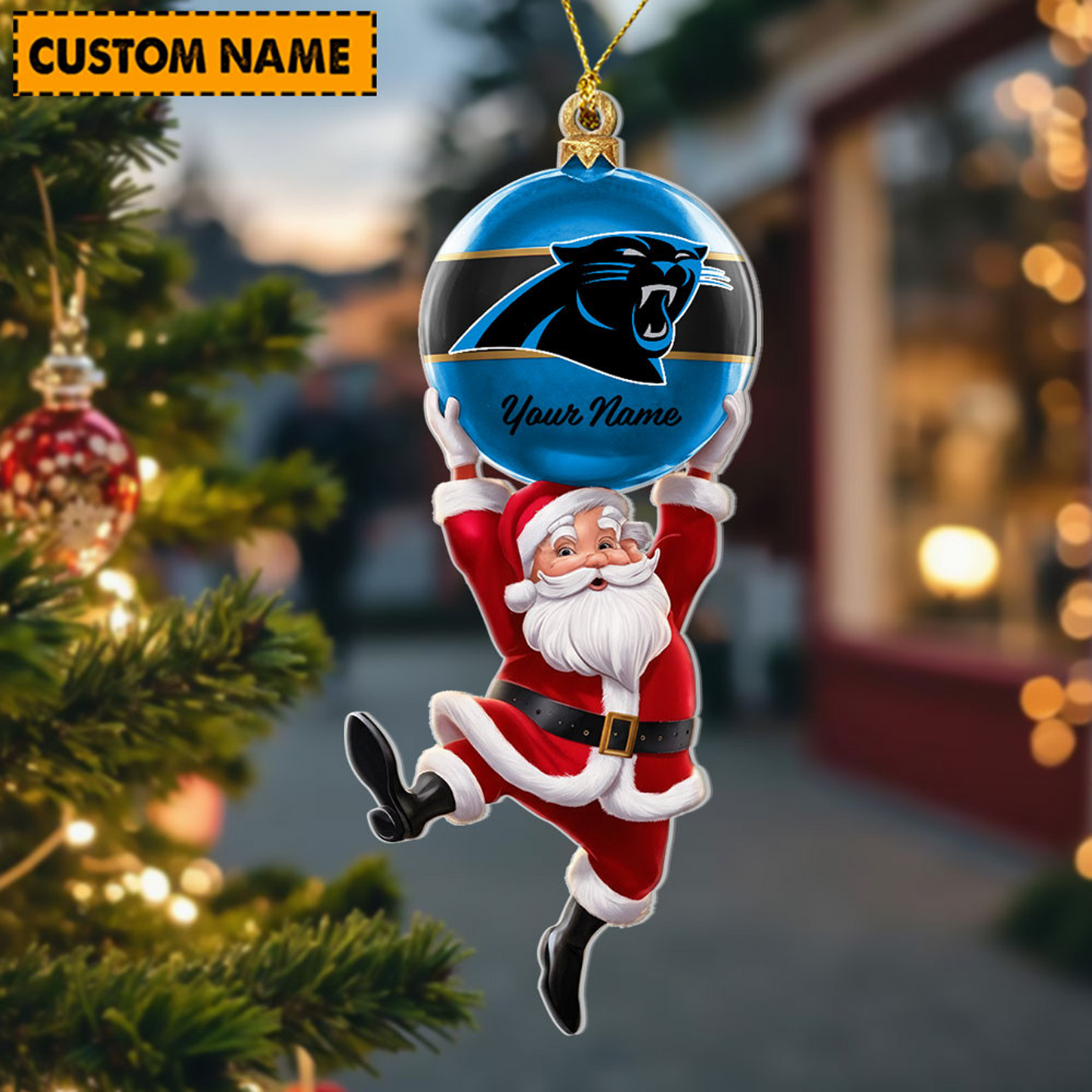 CAR x Personalized NFL Acrylic Ornament Christmas DATND TANTD