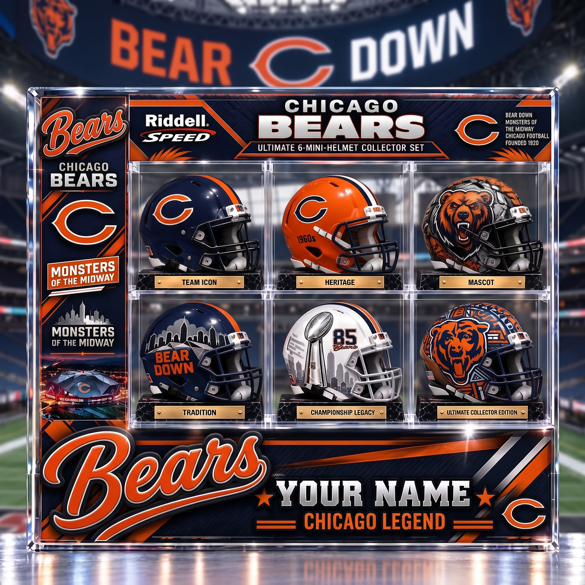 CB x Custom NFL Team Riddell Speed Ultimate 6-Mini-Helmet Collector Set