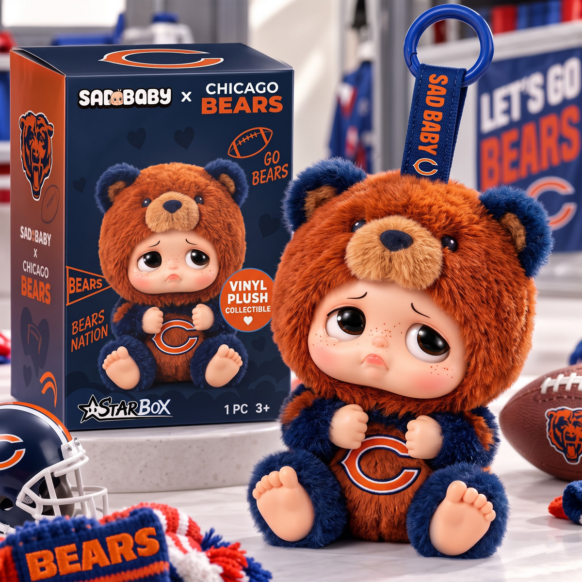 CB x NFL Sad Baby Custom Vinyl Plush Keychain