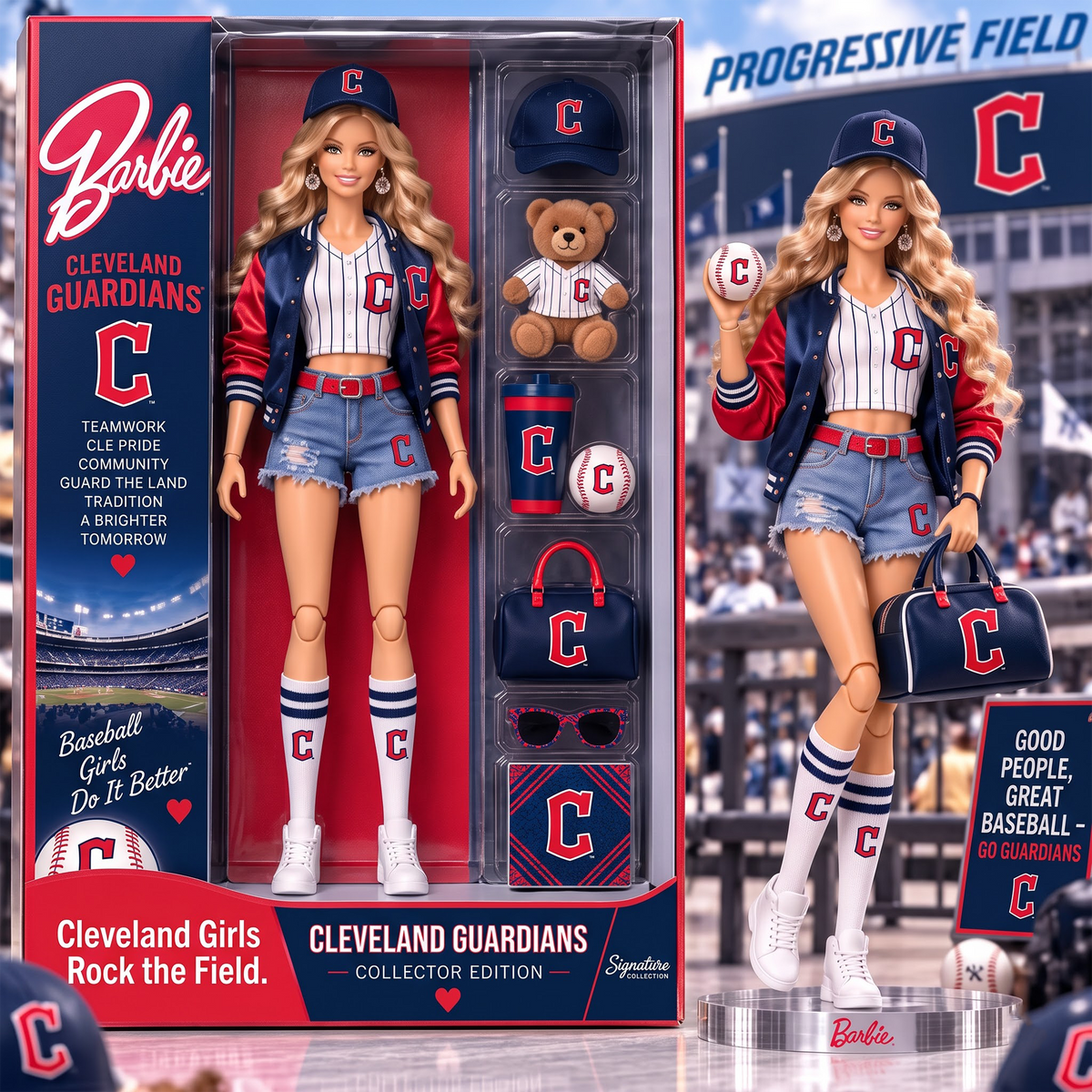 CG x Personalized MLB Barbie Acrylic Block Plaque Figure Set