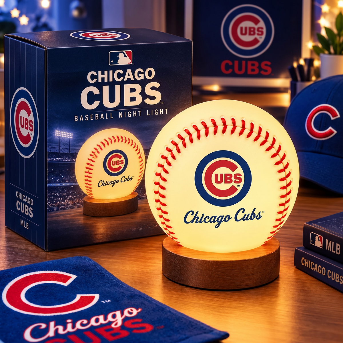 CHC X MLB Baseball Night Light Lamp