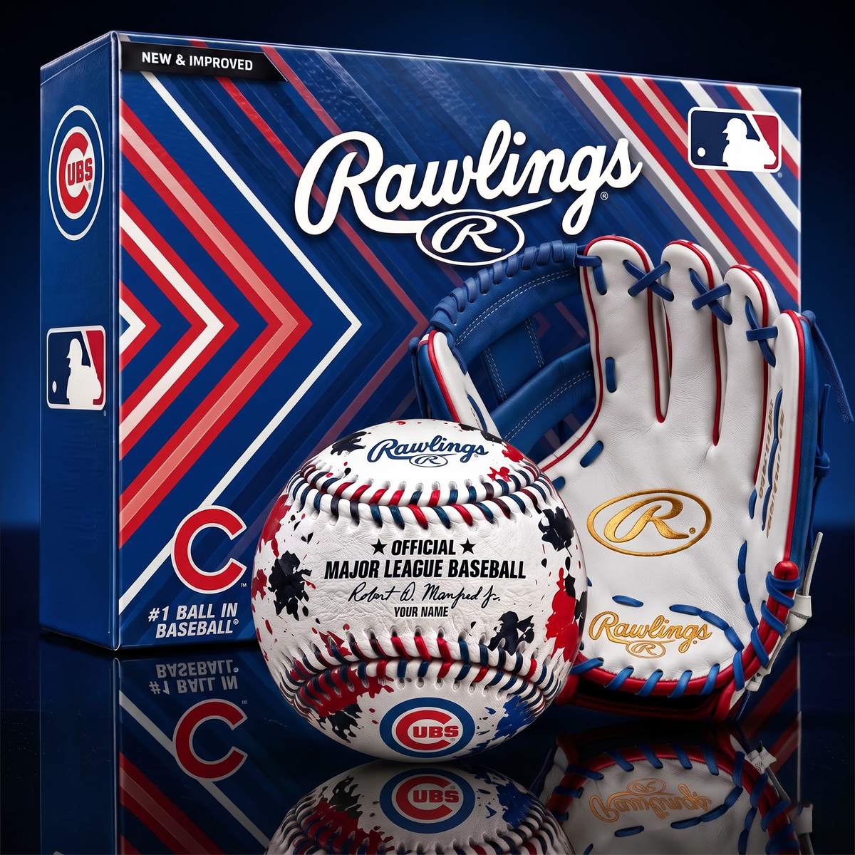 CHC X PREMIUM MLB Personalized Baseball – Custom Name Edition