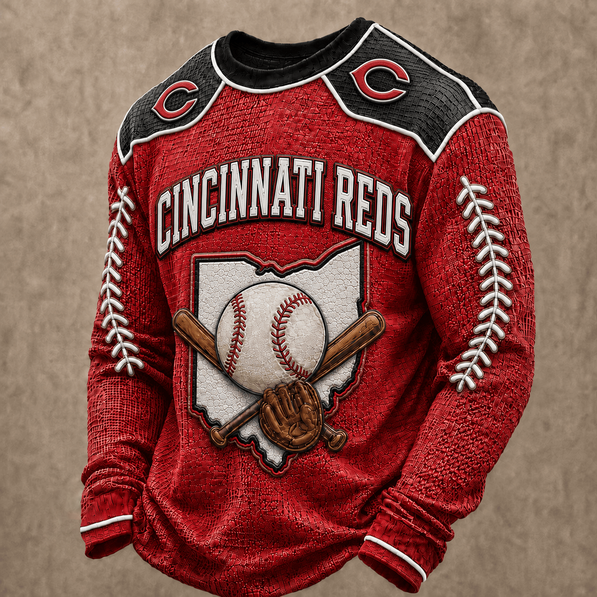 CIN X Premium MLB Vintage Baseball Stitch Sweatshirt