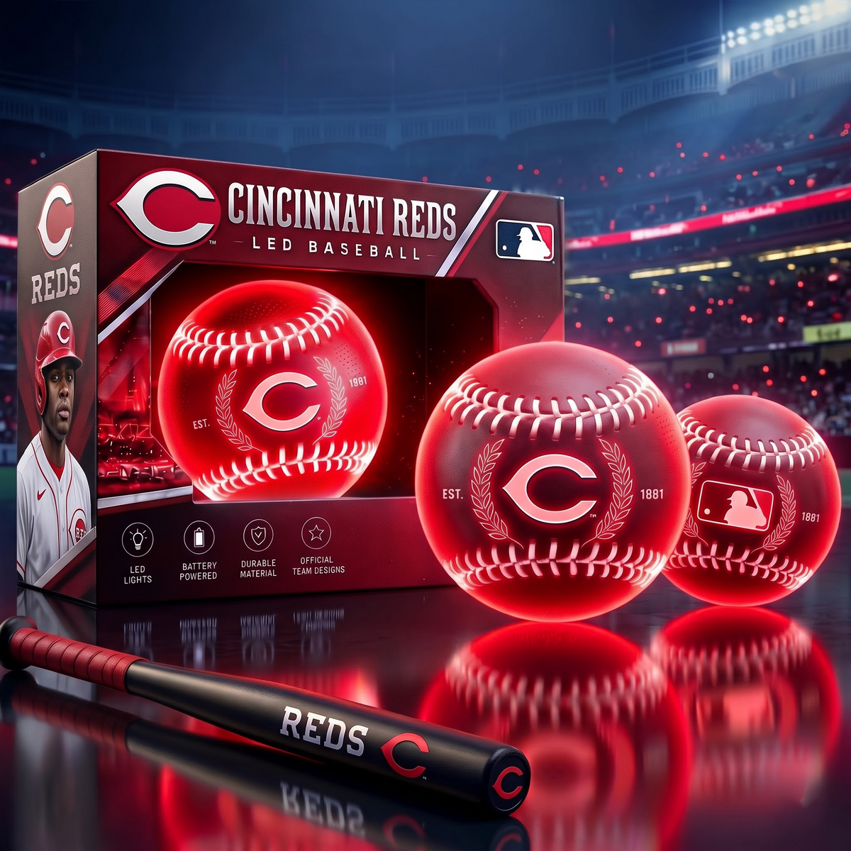CIN x Custom MLB Light-Up LED Baseball Gift Set