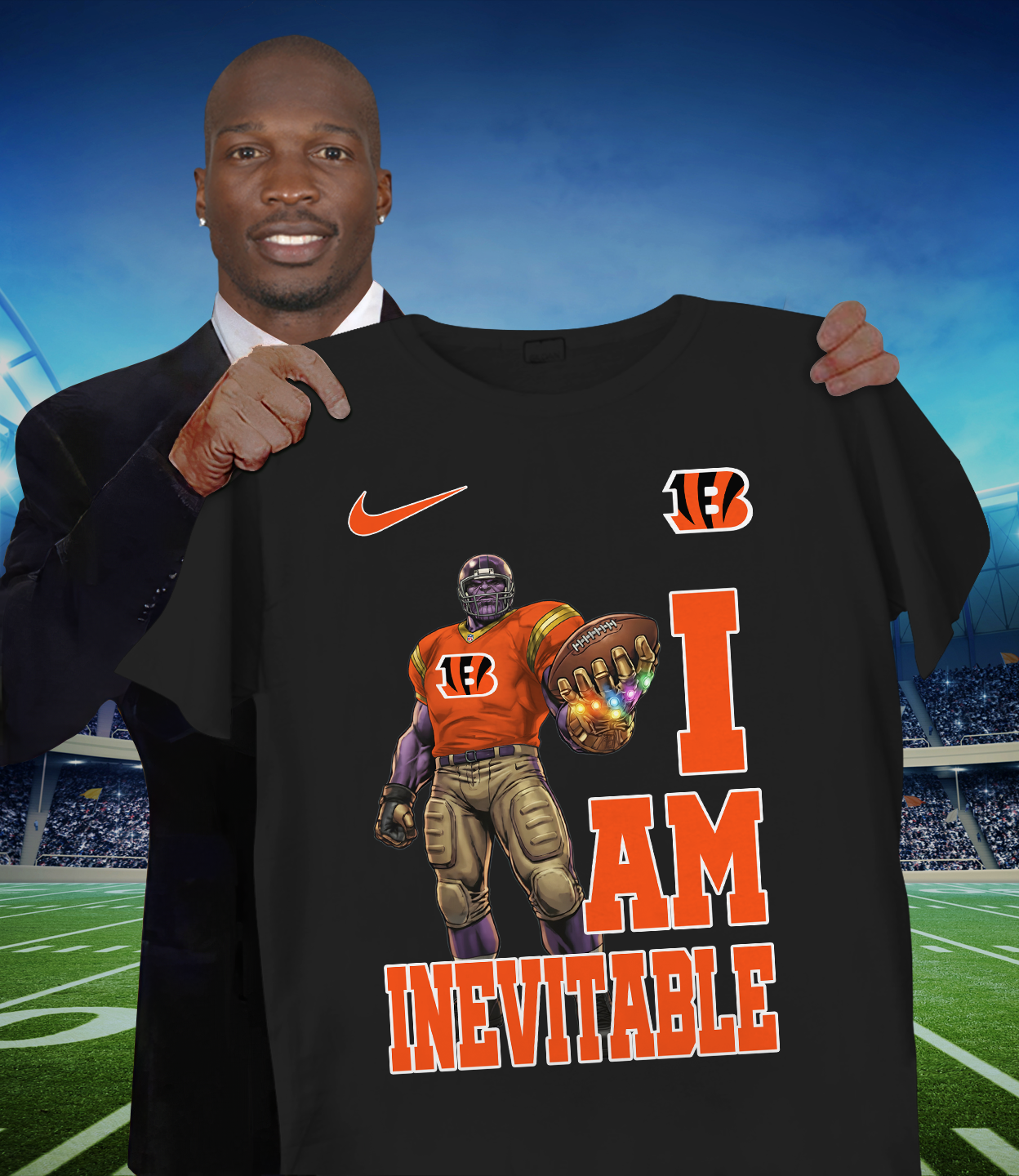 CIN x NFL Thanos I Am Inevitable T-Shirt DATND TANTD