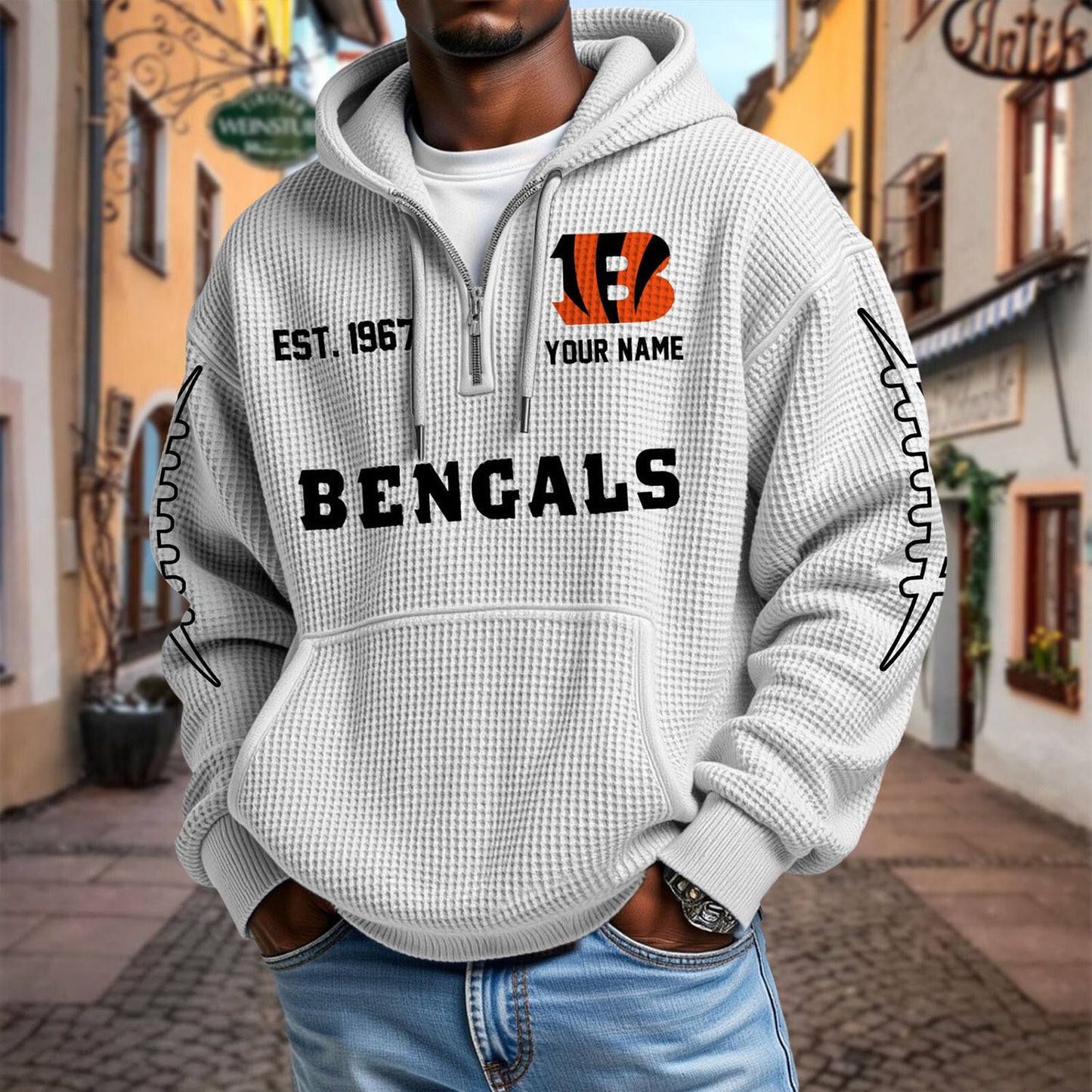 CIN x NFL Waffle Hoodie DatND DVT