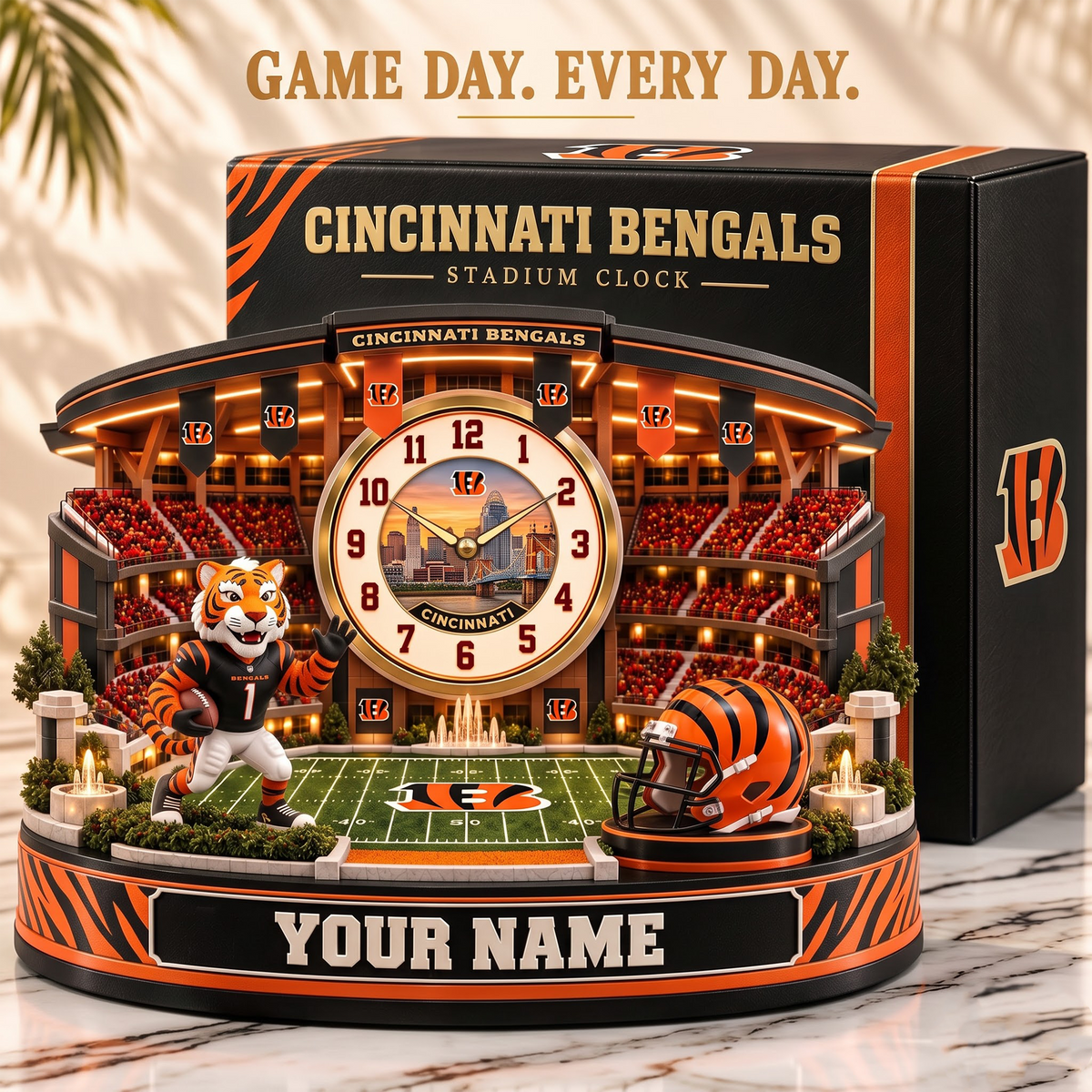 CIN x Premium NFL Home Decorative Table Clock
