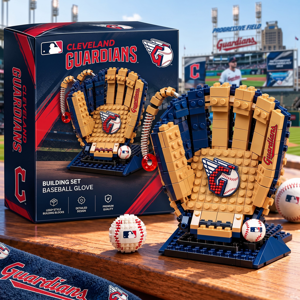 CLE X MLB Teams Baseball Glove Building Block Set