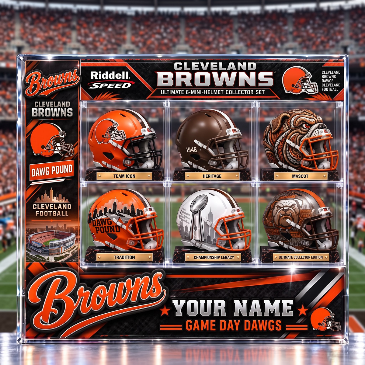 CLE x Custom NFL Team Riddell Speed Ultimate 6-Mini-Helmet Collector Set