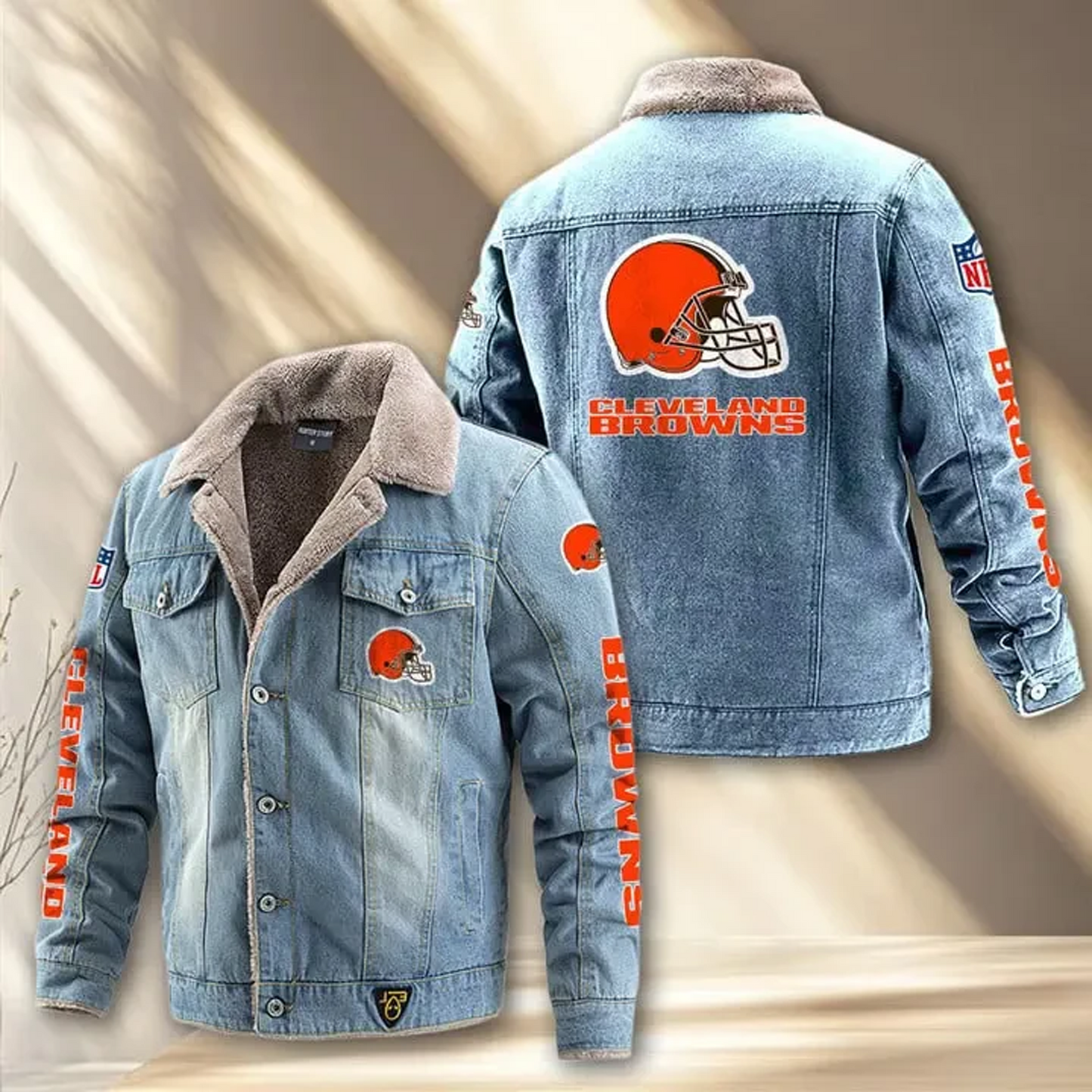 CLE x NFL Fleece Lined Denim Jacket DatND DVT