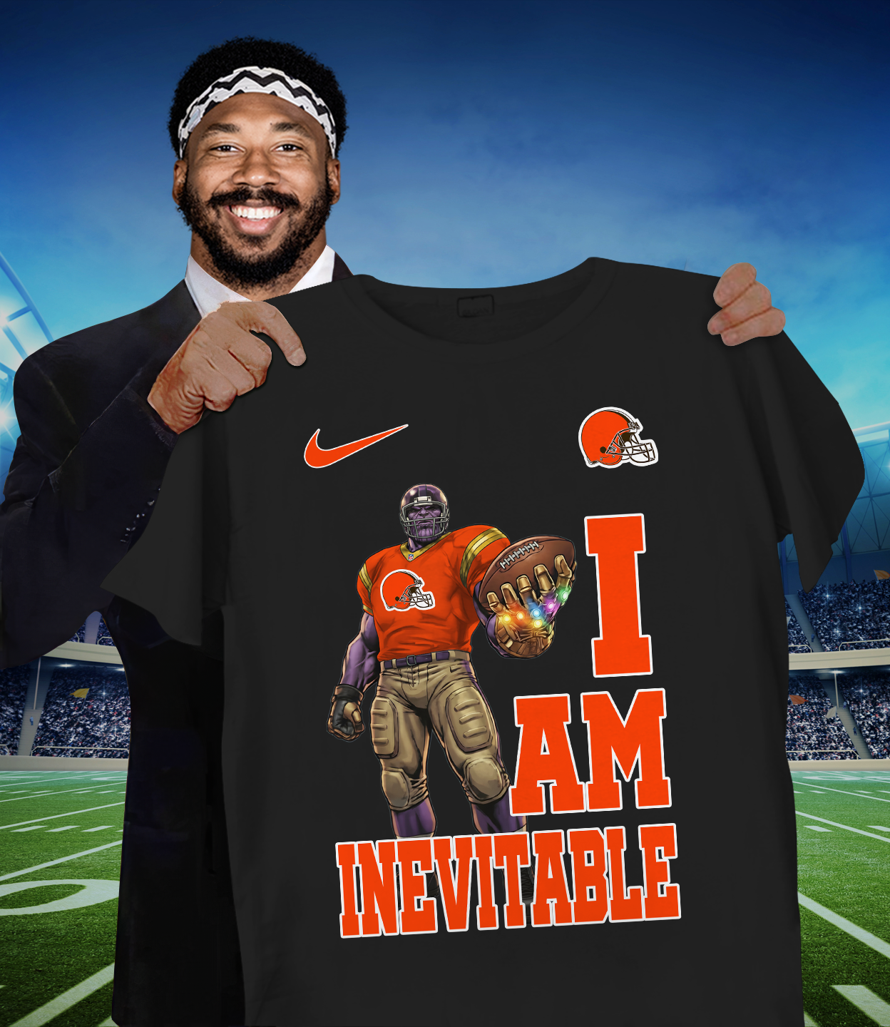 CLE x NFL Thanos I Am Inevitable T-Shirt DATND TANTD