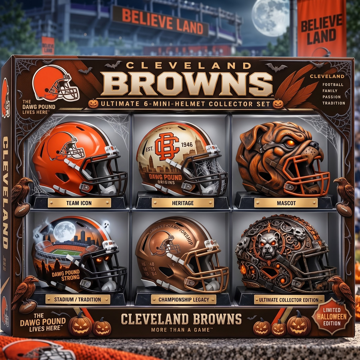 CLE x NFL Ultimate 6-Mini-Helmet Collector Set - Limited Halloween Edition