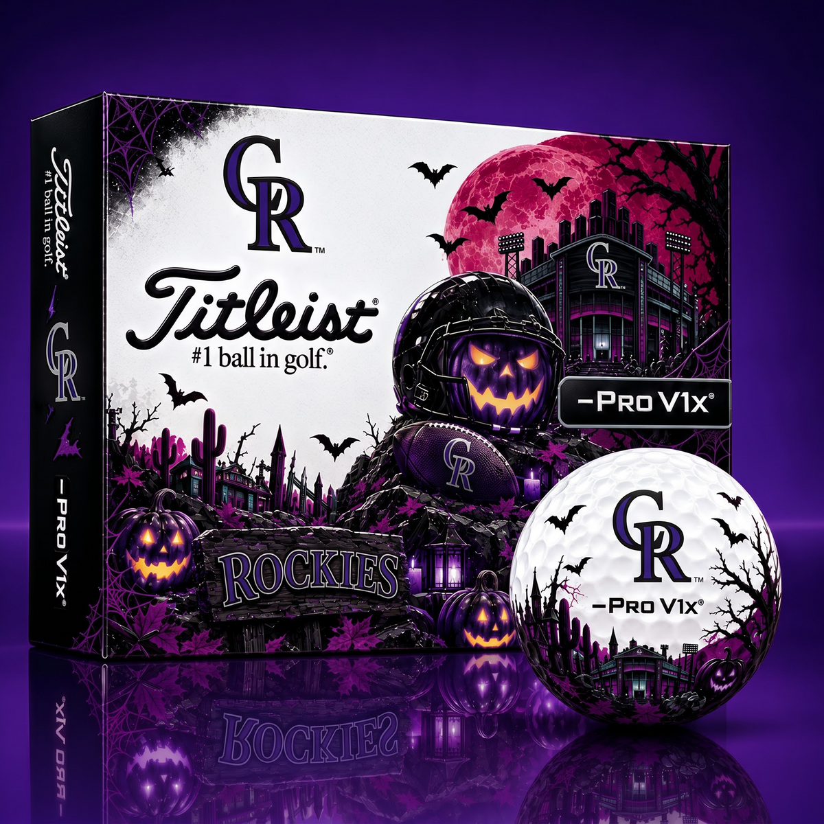CLO X MLB Spooky Halloween Golf Balls - Titleist Pro V1 Set