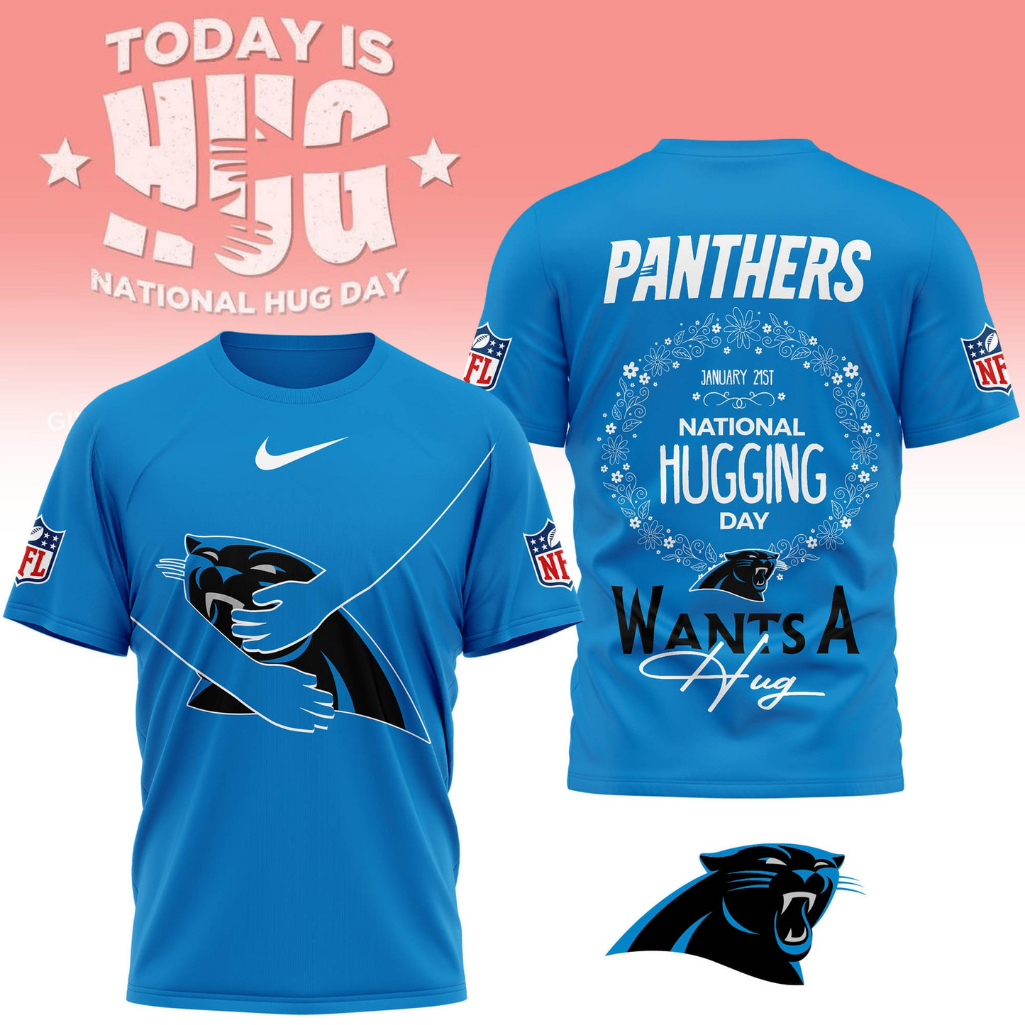 CP Premium NFL National Hugging Day 3D Shirt DDT NTL