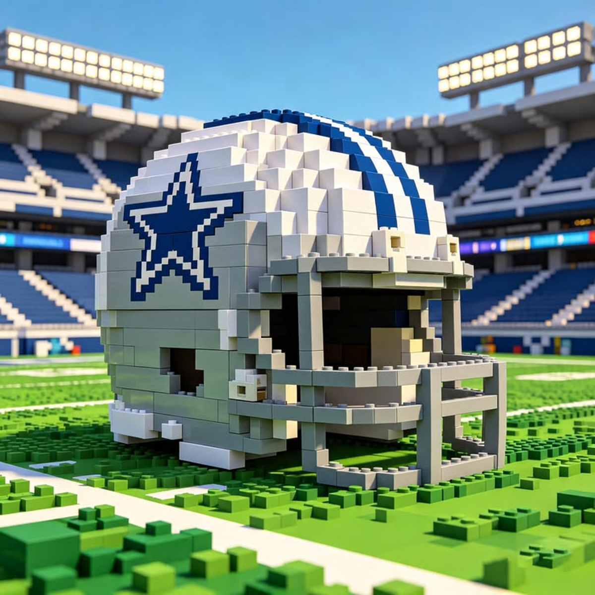 DAL X Custom NFL Game Day Football Helmet Building Block Set