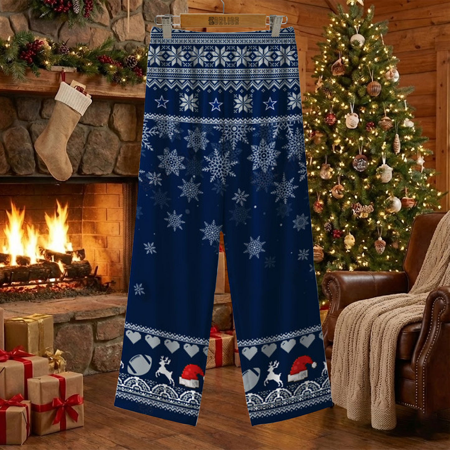 DAL X NFL Unique 3 Gnomes Art Design For The 2025 Holiday Season Satin Pajamas Set