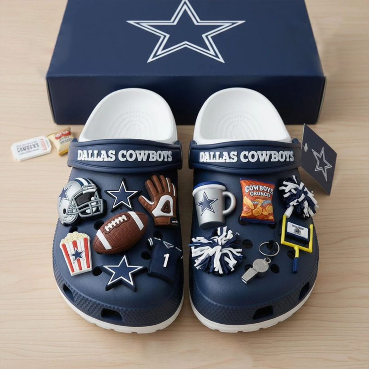 DAL x NFL Premium Crocs Clogs Shoes DATND TANTD