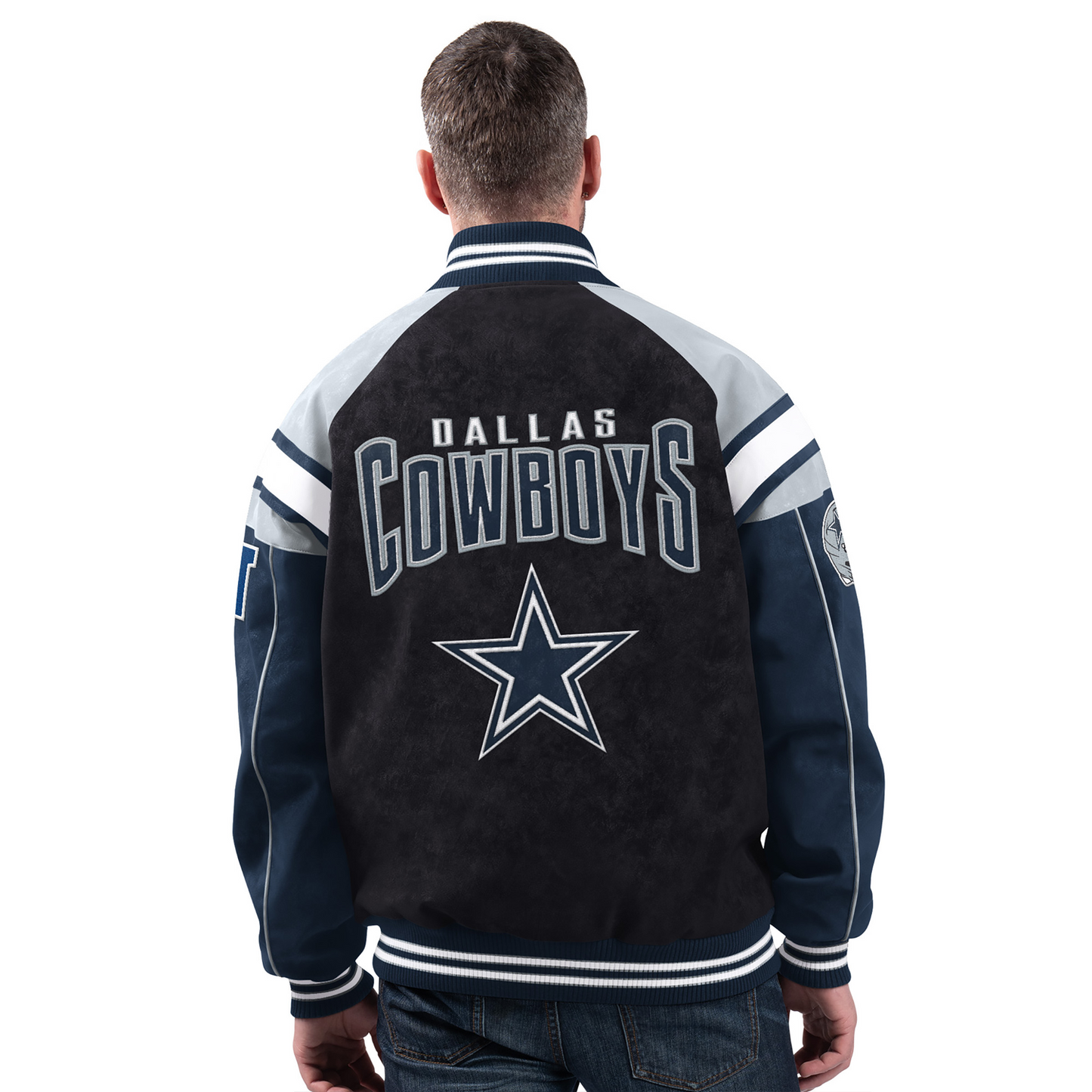 DAL x NFL Officially Licensed Faux Suede Jacket DATND TANTD