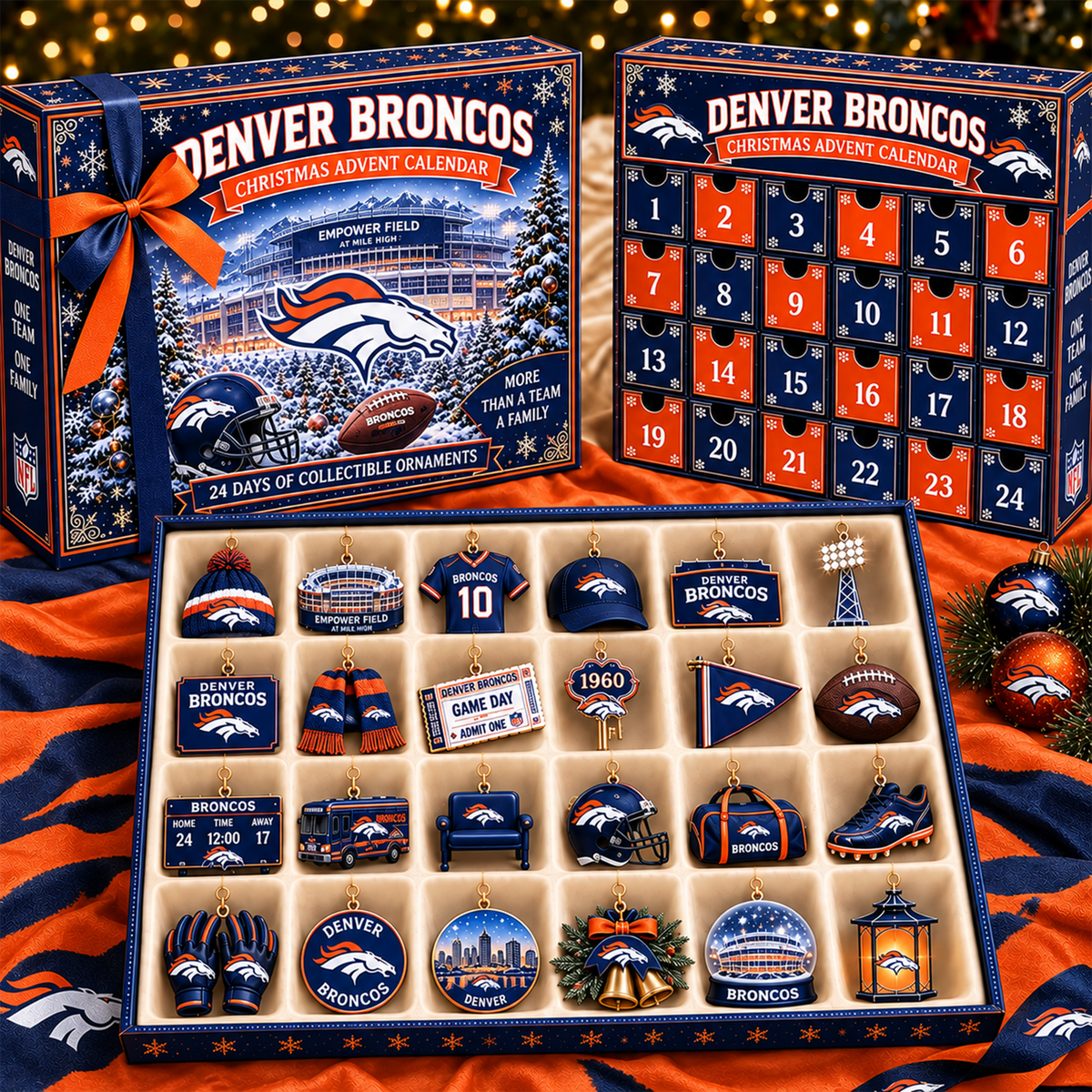 DB x NFL Team Christmas Advent Calendar Box - 24 Days Countdown Tree Ornaments Gift Set 2809 NAK TTT