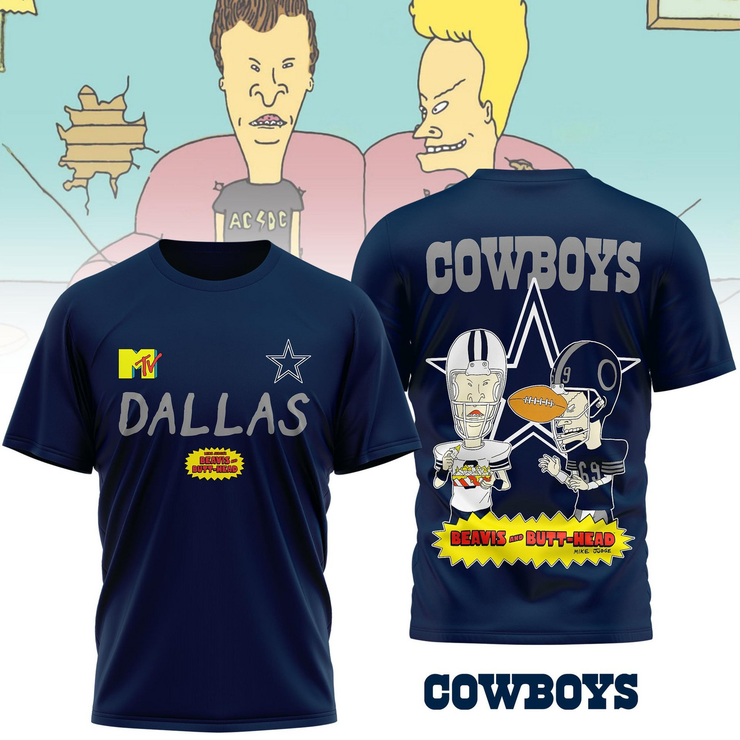DC Premium NFL Funny Beavis and Butt-Head Shirt DDT NTL