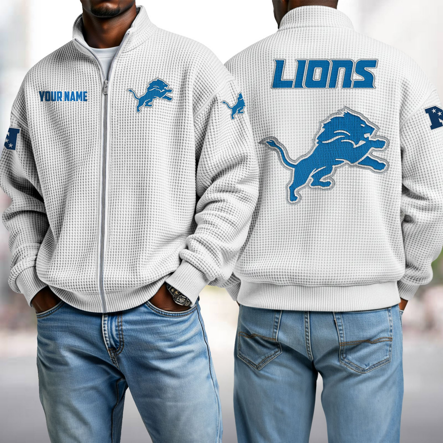 DET x NFL Waffle Zip-Up Sweatshirt DatND DVT